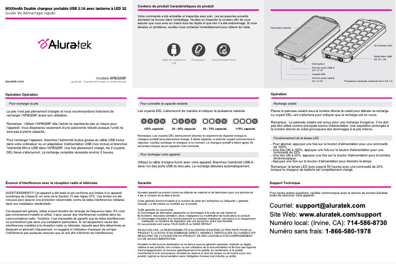 Image de la première page du manuel de l'appareil APBQ08F