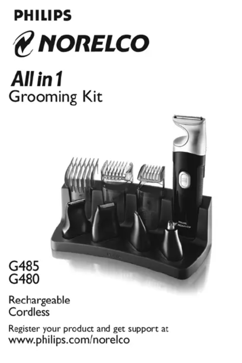 Page 1 de la notice Manuel utilisateur Philips Norelco Multigroom G480