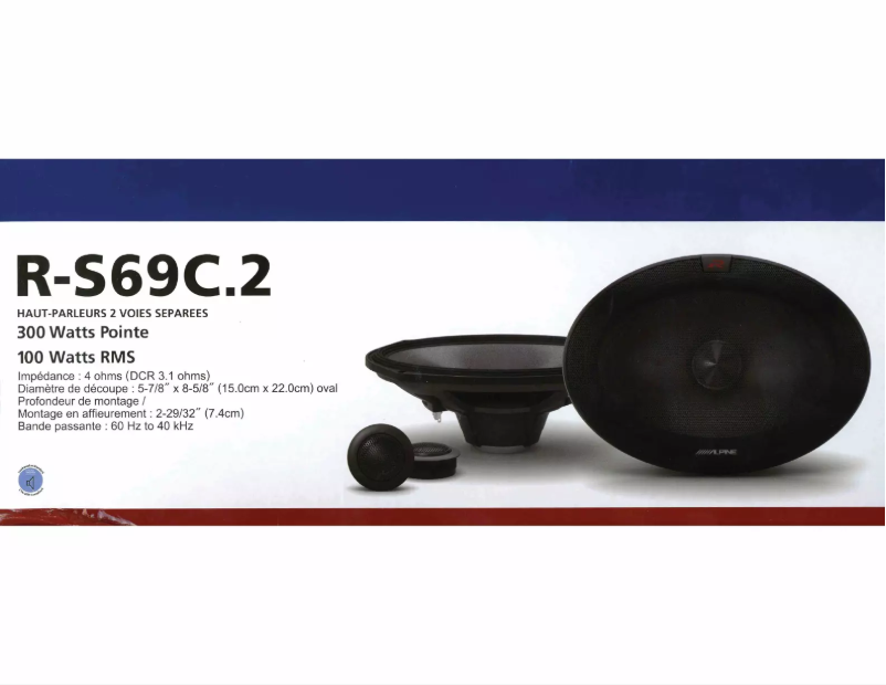 Page 1 de la notice Manuel utilisateur Alpine R-S69C.2