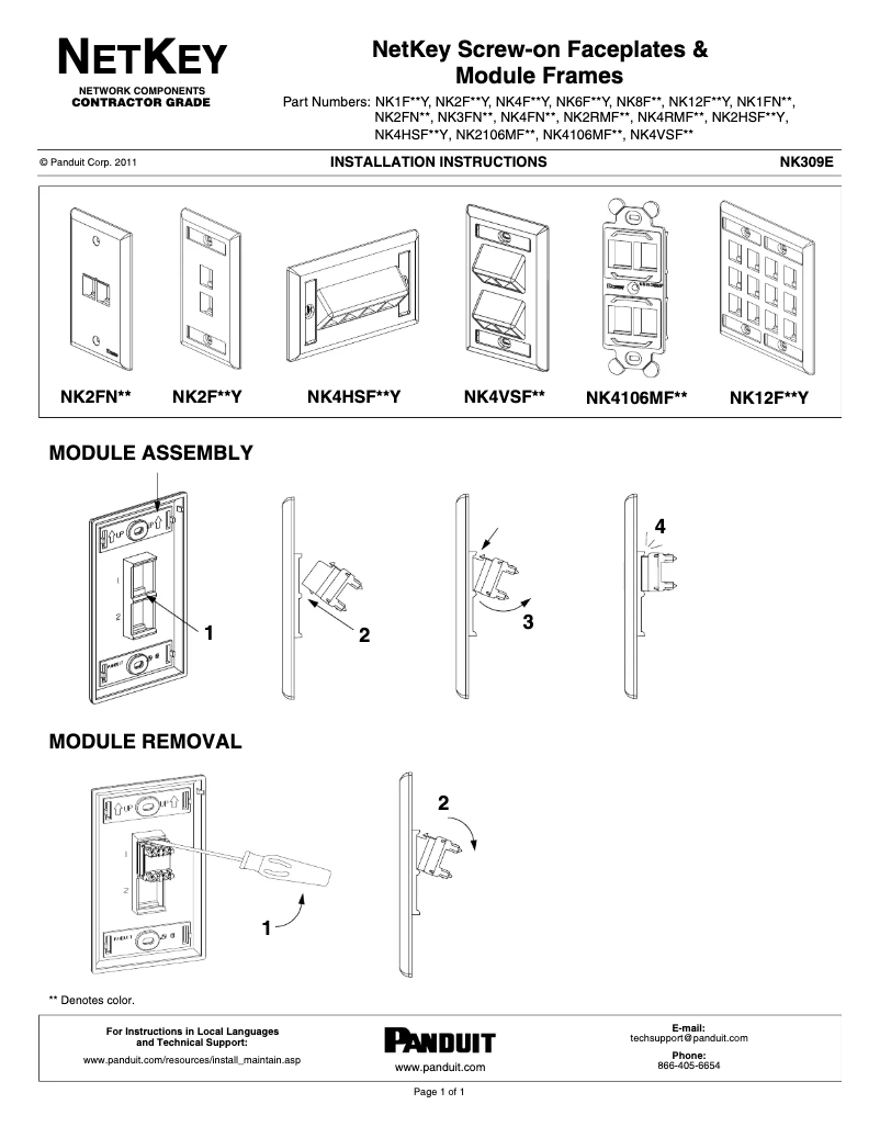 Página 1 del manual Manual de usuario Panduit NK2FWHY