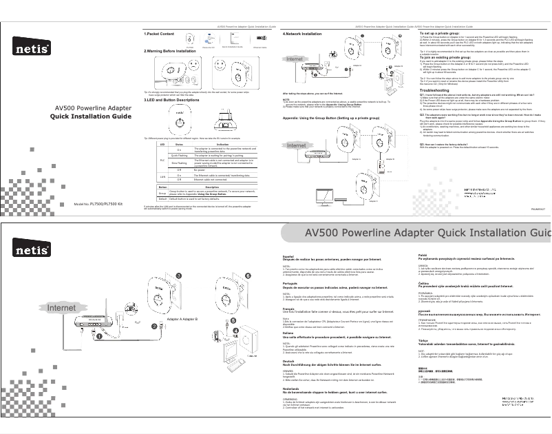 Page n°1 - Manuel utilisateur Netis PL7500