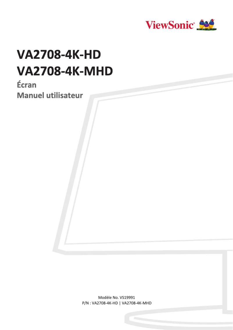 Page n°1 - Manuel utilisateur Viewsonic VA2708-4K-MHD