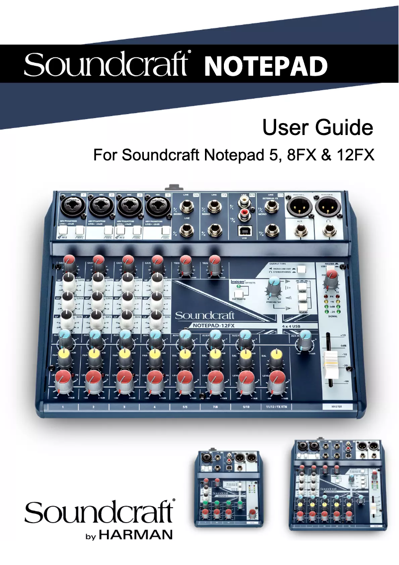 Page 1 de la notice Manuel utilisateur Soundcraft Notepad-8FX