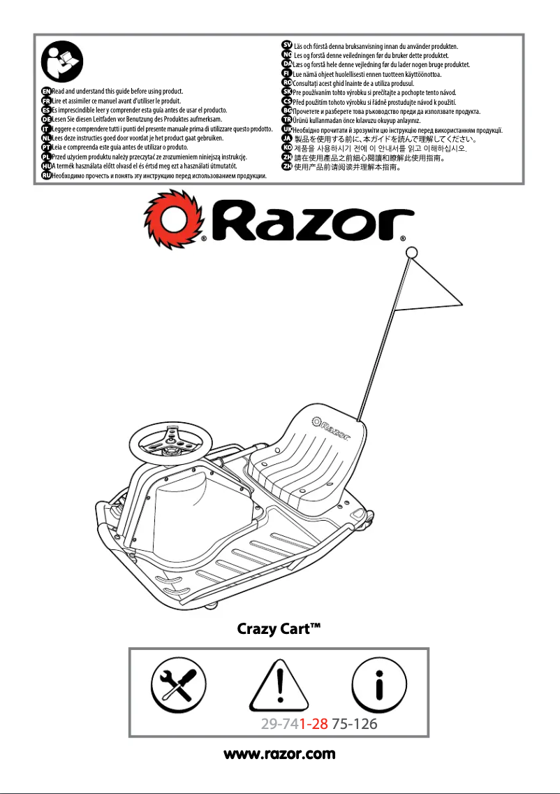 Page 1 de la notice Manuel utilisateur Razor Crazy Cart