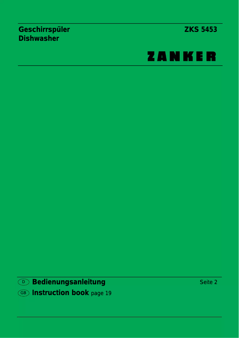 Image de la première page du manuel de l'appareil ZKS5453X