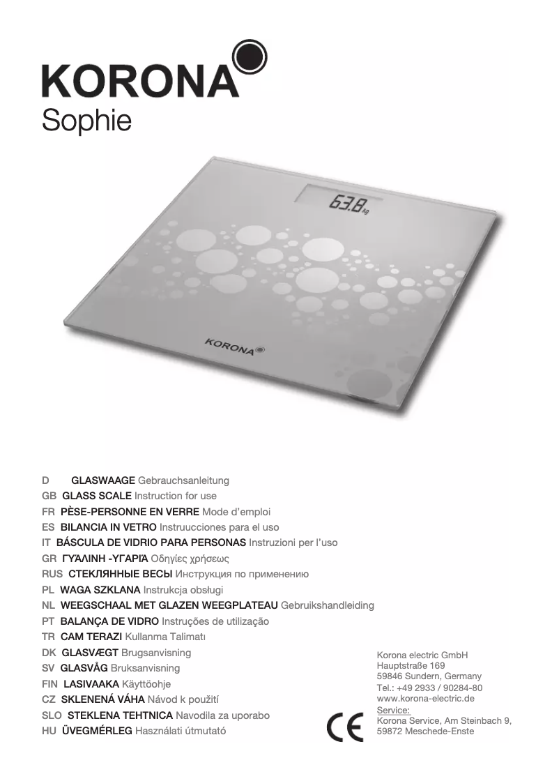 Page 1 of the manual User Manual Korona Sophie