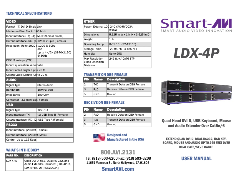 Page n°1 - Manuel utilisateur Smart-AVI LDX-4P-RX