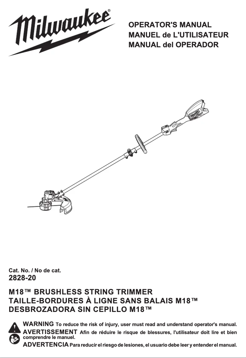 Page n°1 - Manuel utilisateur Milwaukee 2828-20