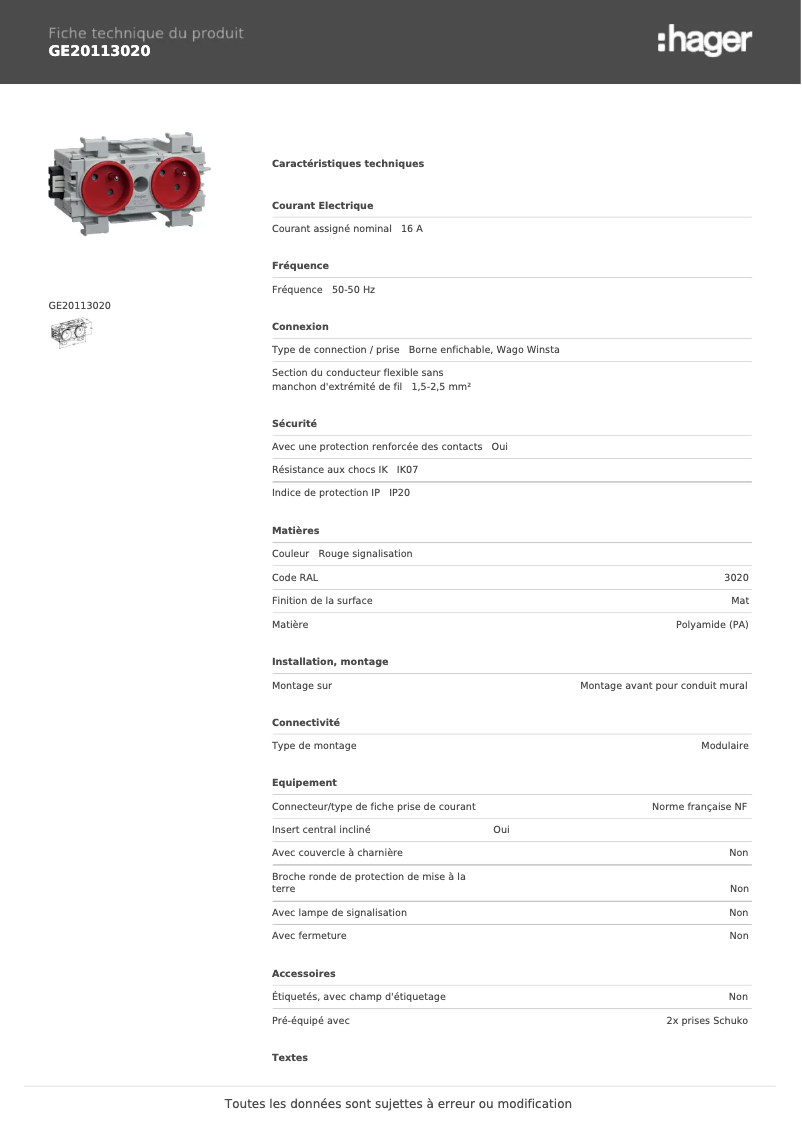 Image de la première page du manuel de l'appareil GE20113020