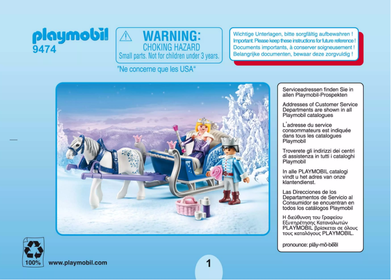 Page n°1 - Manuel utilisateur Playmobil 9474
