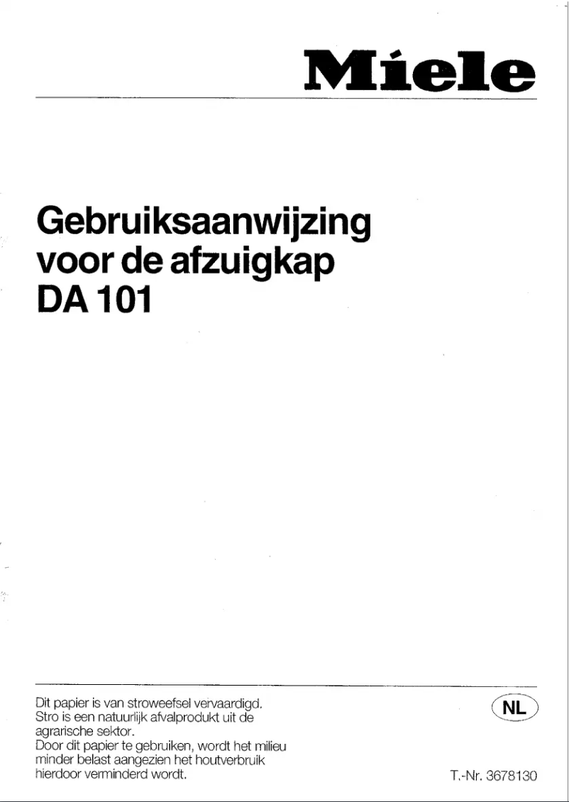 Page n°1 - Manuel utilisateur Miele DA 101-1