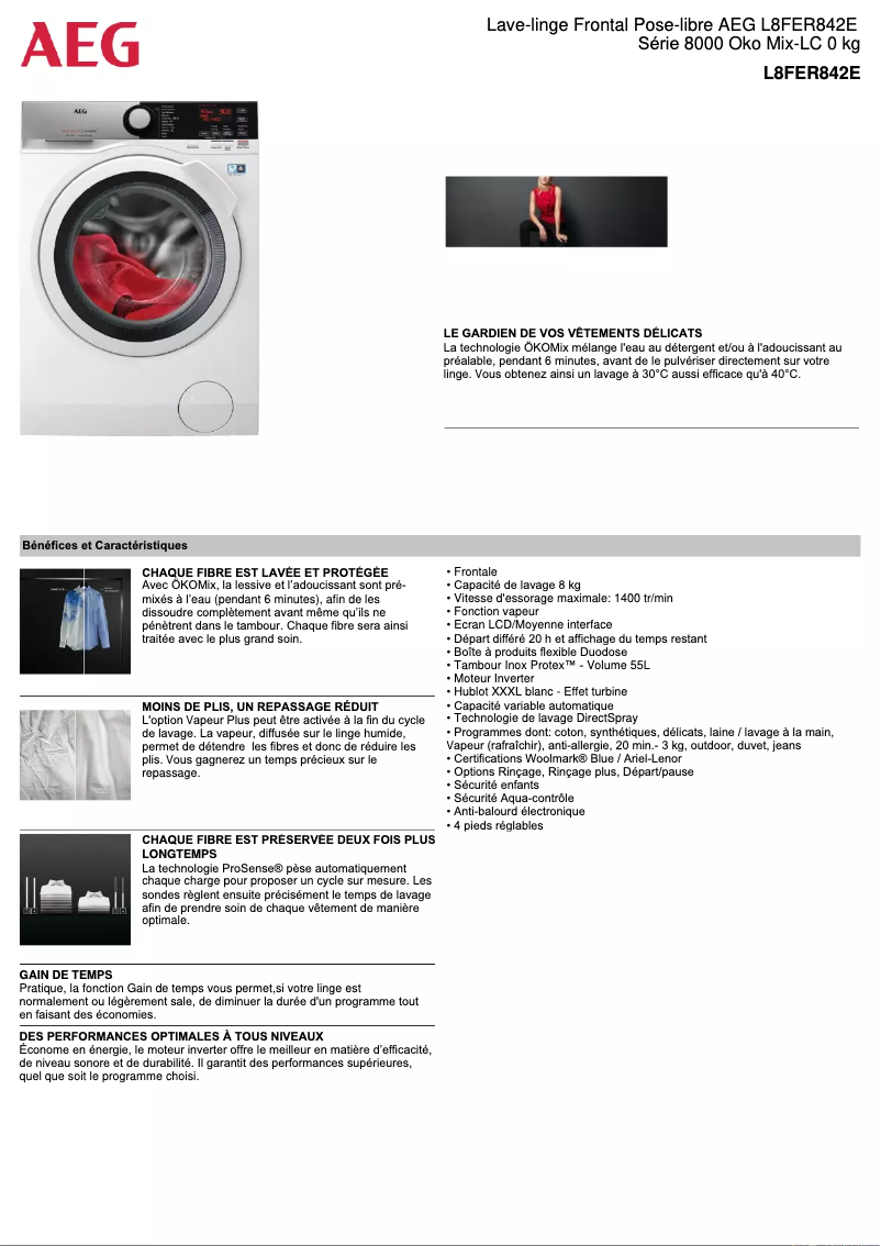 Imagen de la primera página del manual del dispositivo L8FER842E