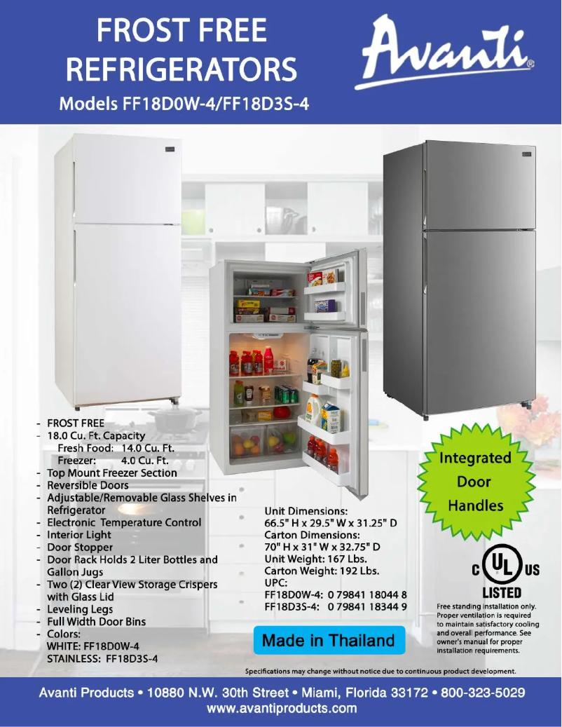 Image de la première page du manuel de l'appareil FF18D0W-4