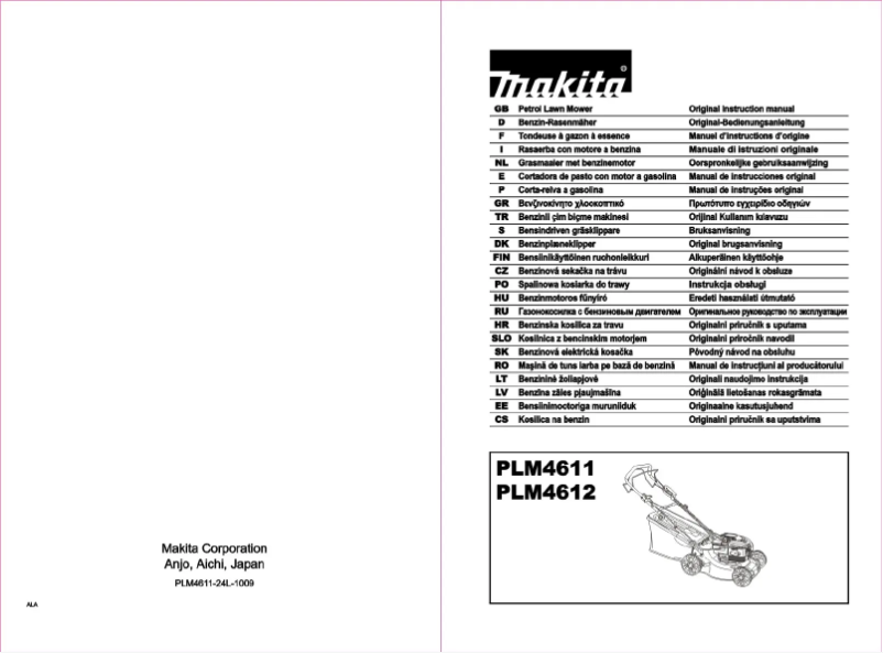Page 1 de la notice Manuel utilisateur Makita PLM4611