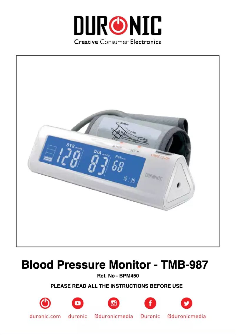 Page 1 de la notice Manuel utilisateur Duronic BPM450