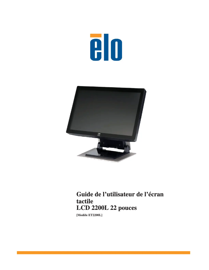 Page 1 de la notice Manuel utilisateur Elo 2200L