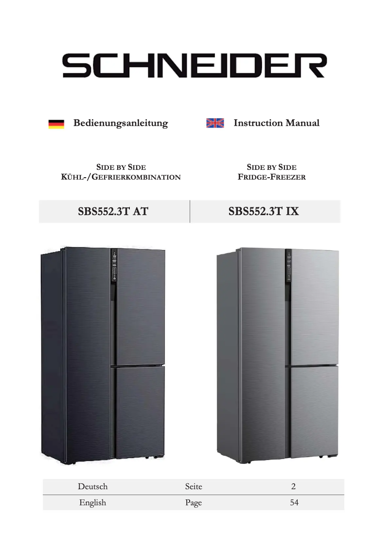 Image de la première page du manuel de l'appareil SBS 552.3 T A++ IX