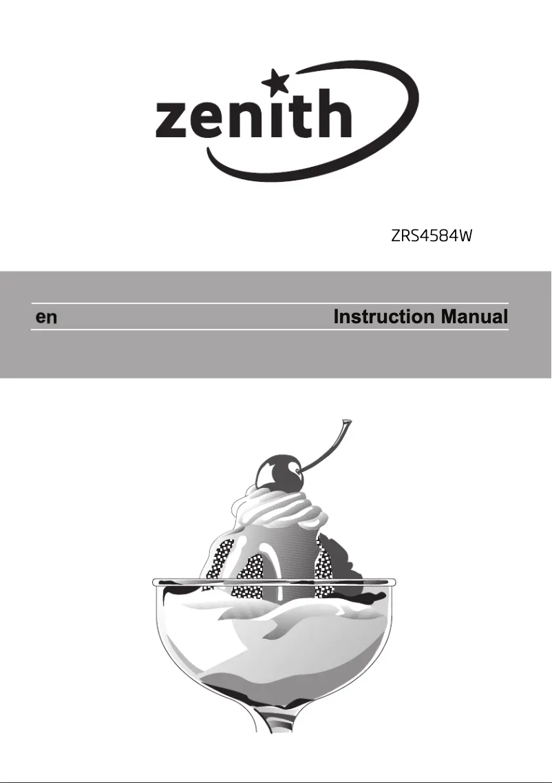 Page 1 de la notice Manuel utilisateur Zenith ZRS4584W