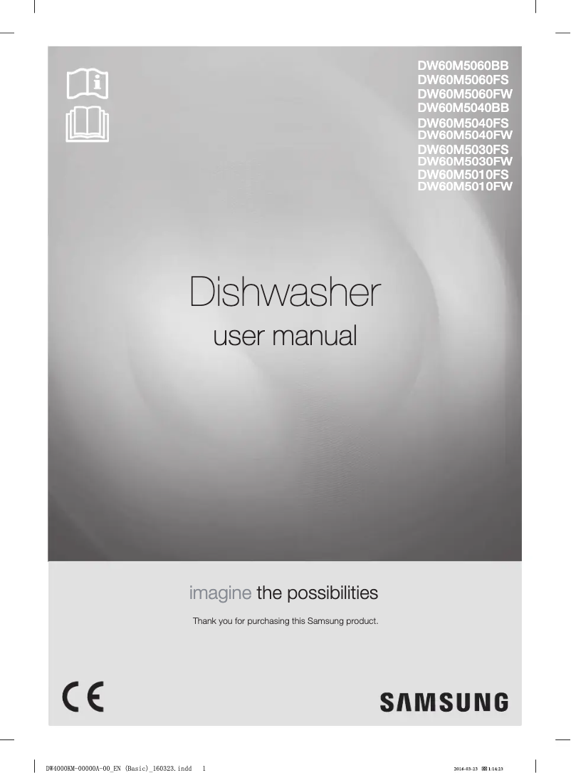 Page 1 de la notice Manuel utilisateur Samsung DW60M5040FS