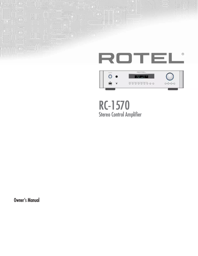 Page 1 de la notice Manuel utilisateur Rotel RC-1570B