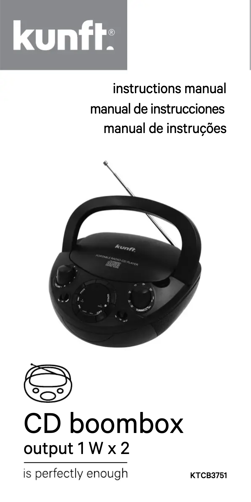 Página 1 del manual Manual de usuario Kunft KTCB3751