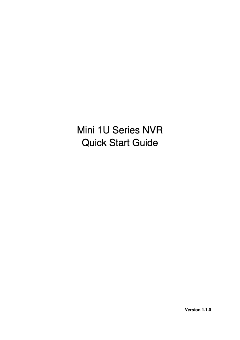 Page n°1 - Manuel utilisateur Dahua Technology Lite NVR4108-8P