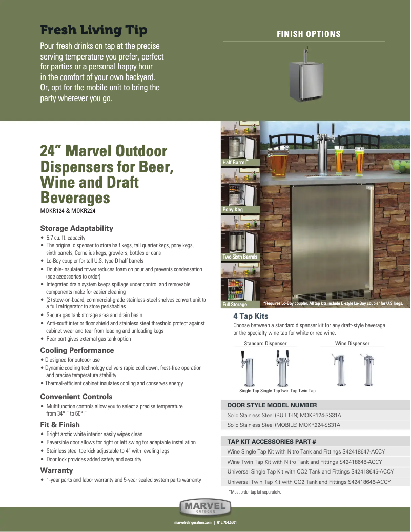 Page 1 de la notice Guide d'installation Marvel MOKR124SS31A