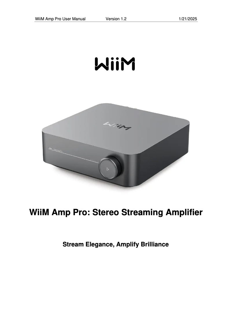 Página 1 del manual Manual de usuario WiiM Amp Pro