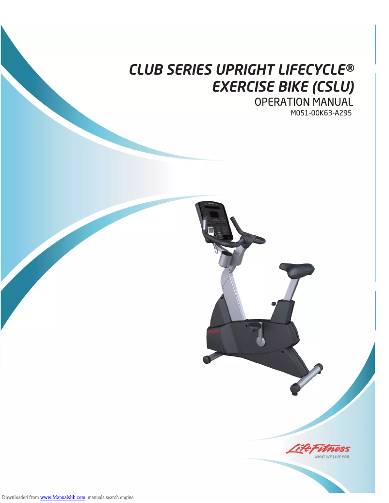 Página 1 del manual Manual de usuario Life Fitness Club series Upright Lifecycle CSLU