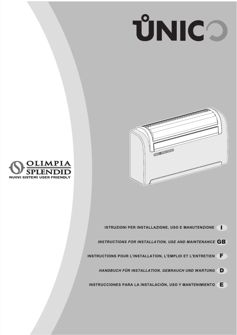 Page 1 de la notice Manuel utilisateur Olimpia Splendid Unico HP 2