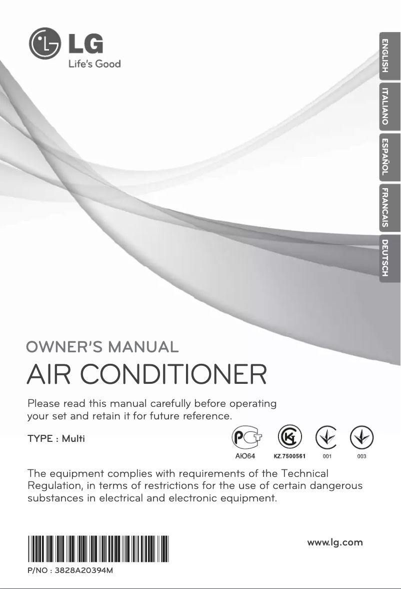 Page 1 de la notice Manuel utilisateur LG AMNH05GD4L0