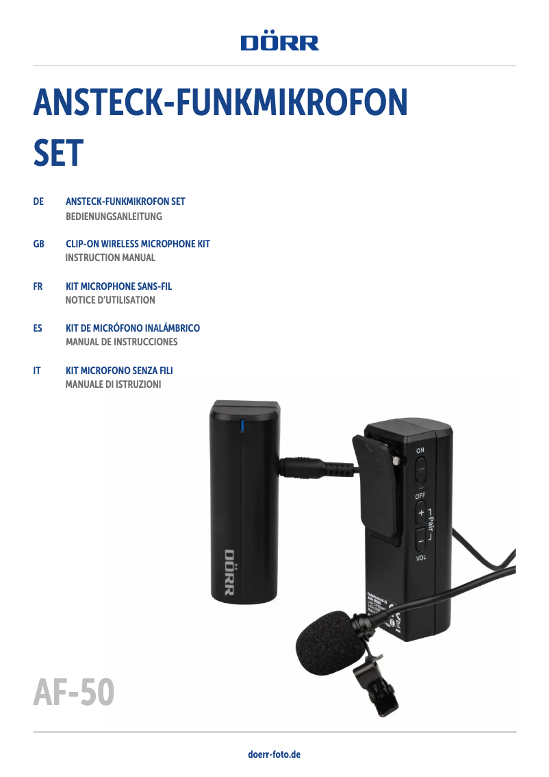 Page n°1 - Manuel utilisateur Dörr AF-50