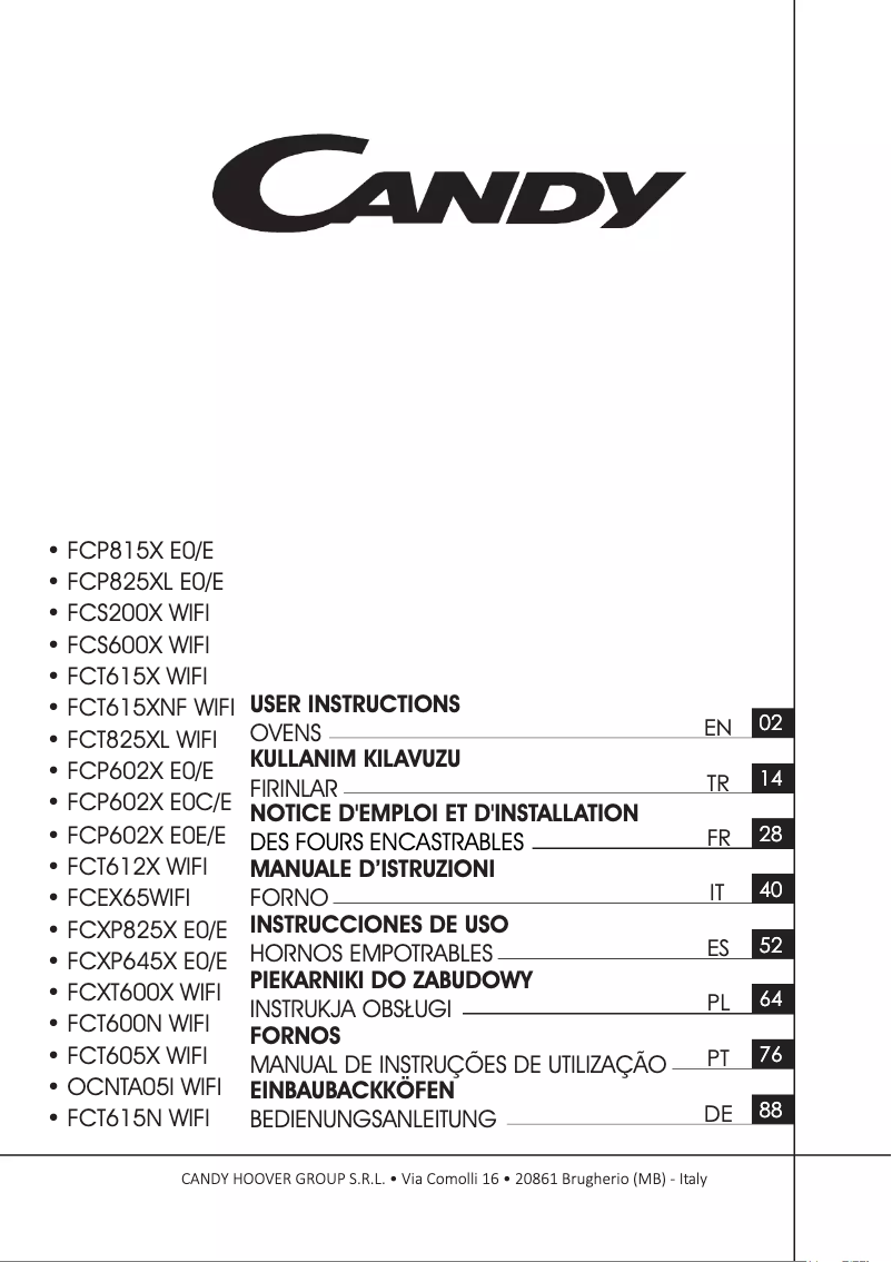 Page 1 de la notice Manuel utilisateur Candy FCT615N WIFI