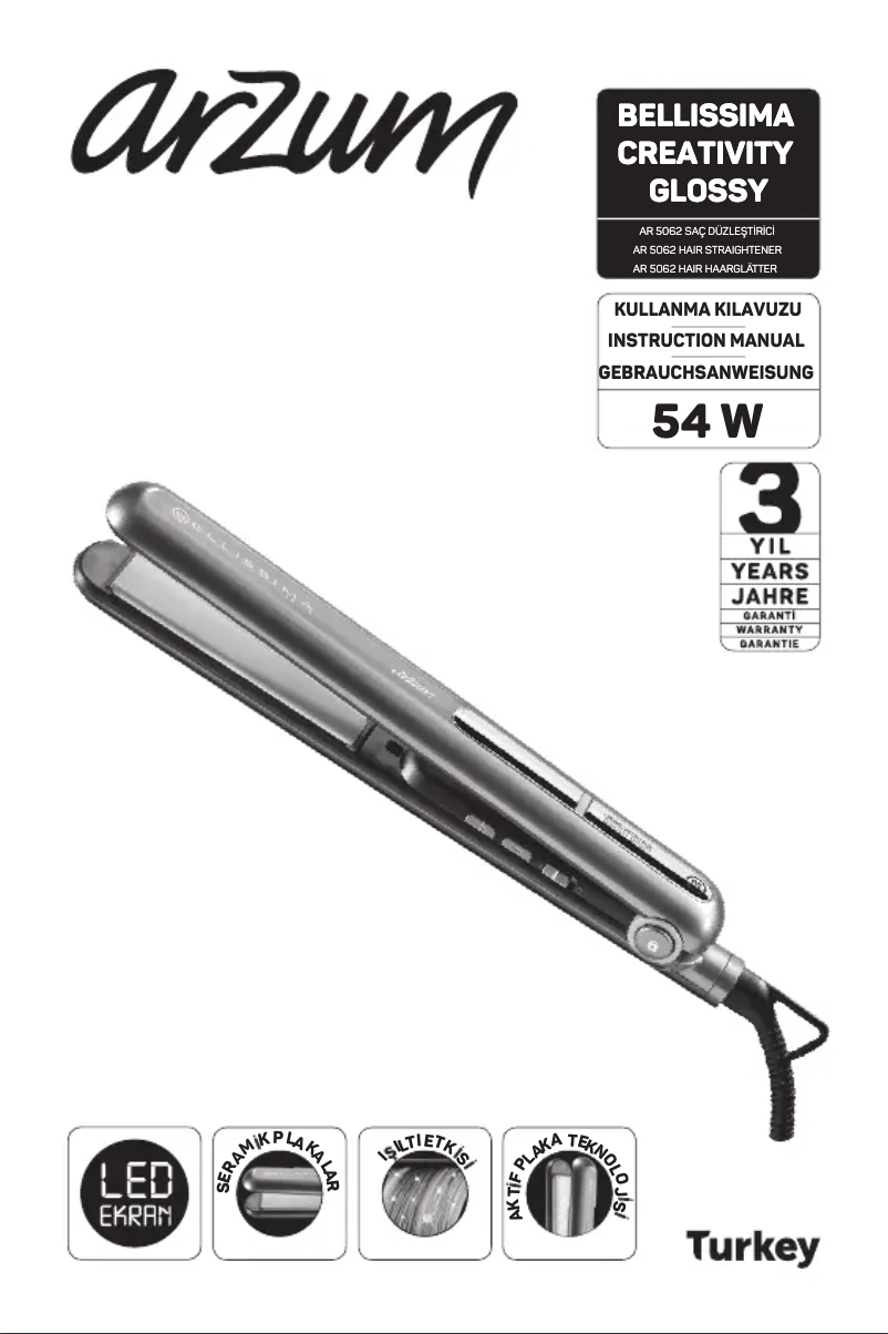 Page 1 de la notice Manuel utilisateur Arzum Bellissima Creativity AR5062