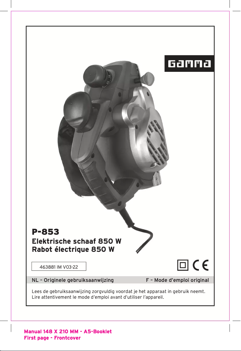 Page n°1 - Manuel utilisateur Gamma P-853