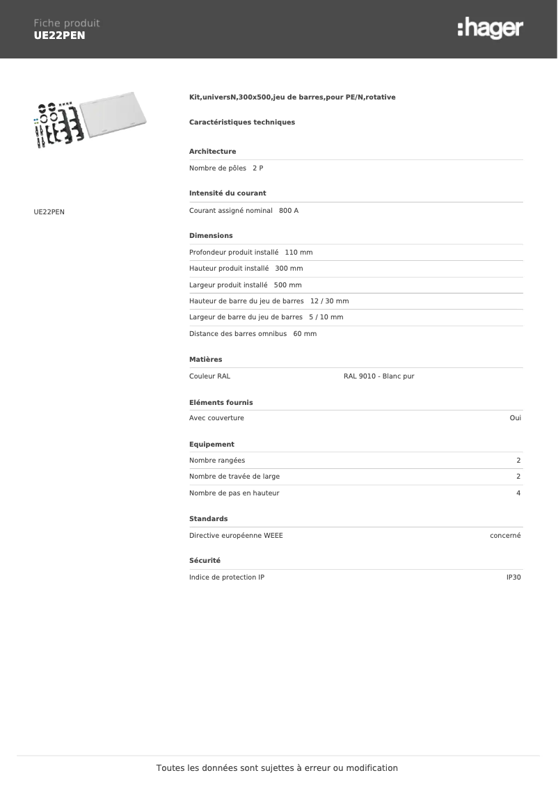 Image de la première page du manuel de l'appareil UE22PEN