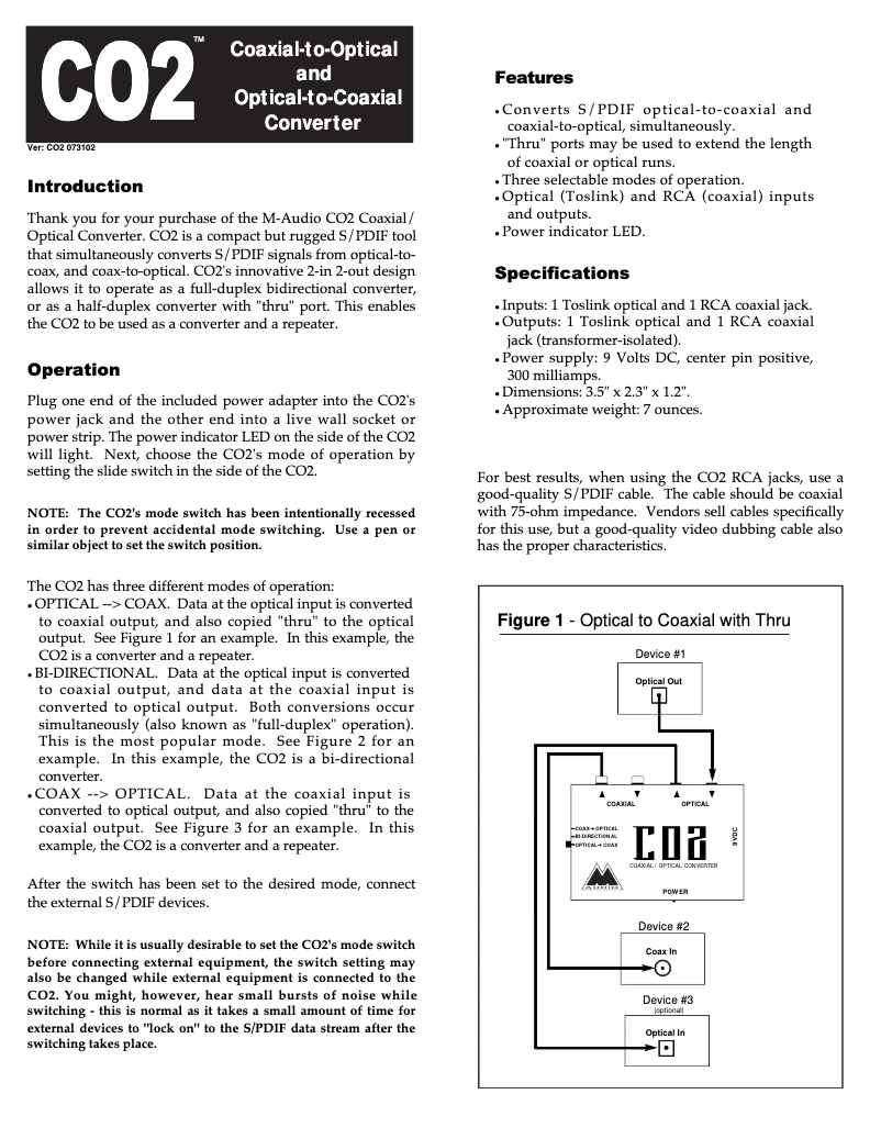 Image de la première page du manuel de l'appareil CO2