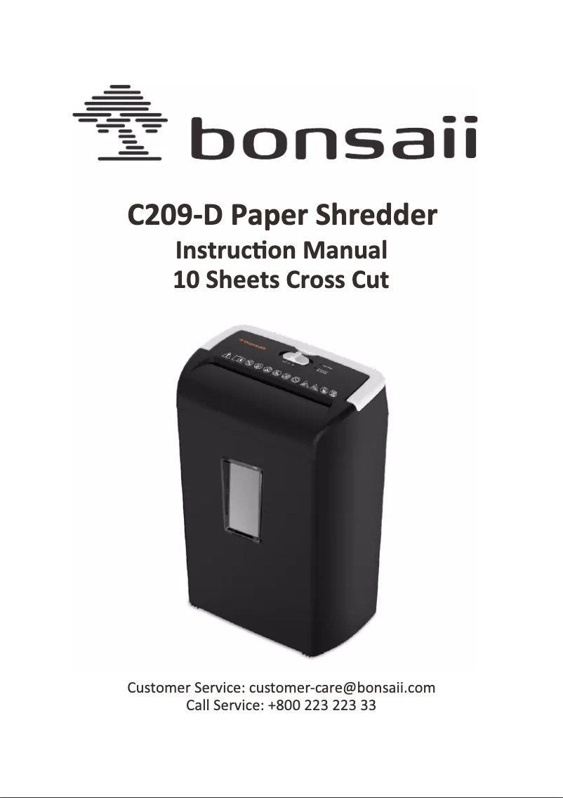 Image de la première page du manuel de l'appareil C209-D