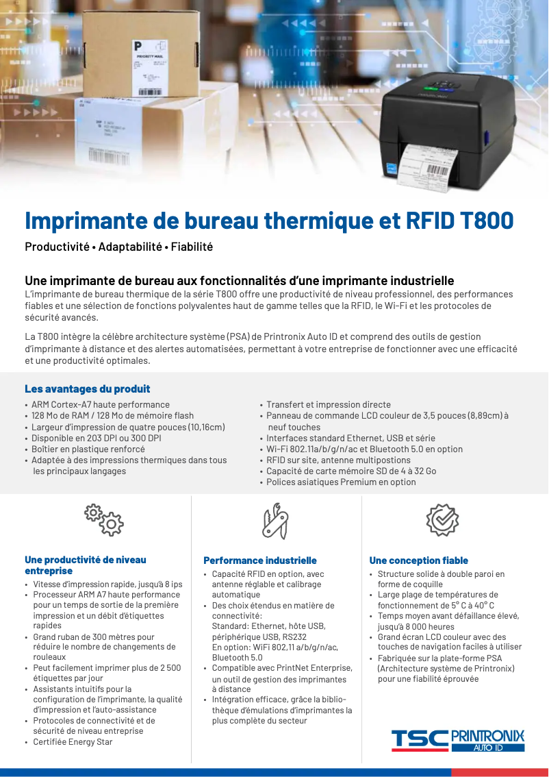 Page n°1 - Manuel utilisateur TSC T820