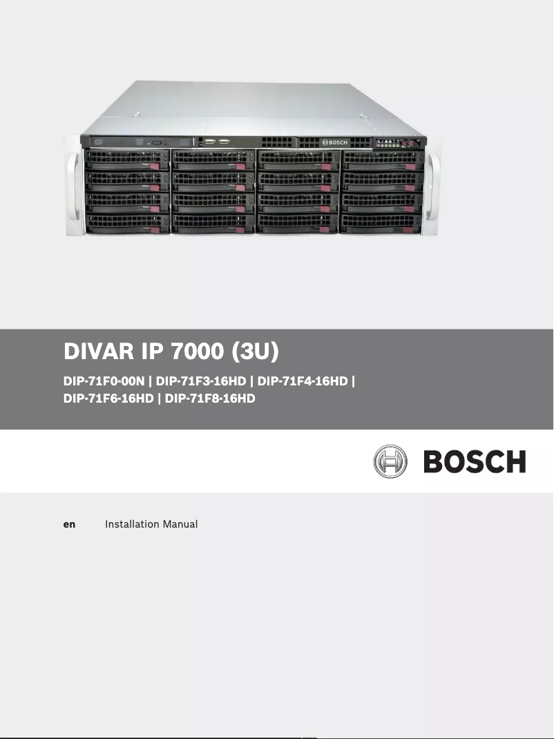 Page 1 of the manual User Manual Bosch DIVAR IP 7000