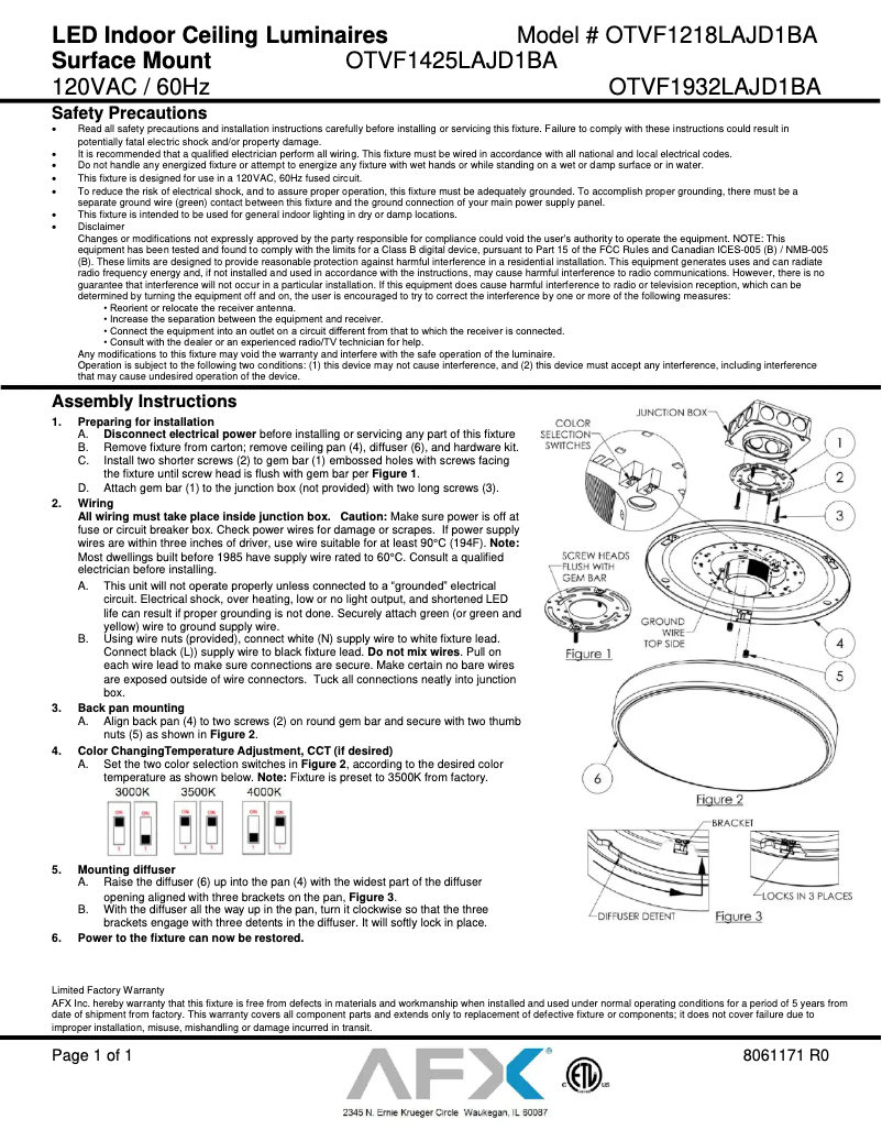 Page n°1 - Manuel utilisateur AFX Octavia OTVF1932LAJD1BA