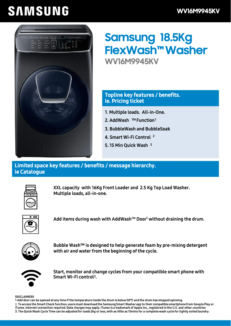 Image de la première page du manuel de l'appareil WV16M9945KV