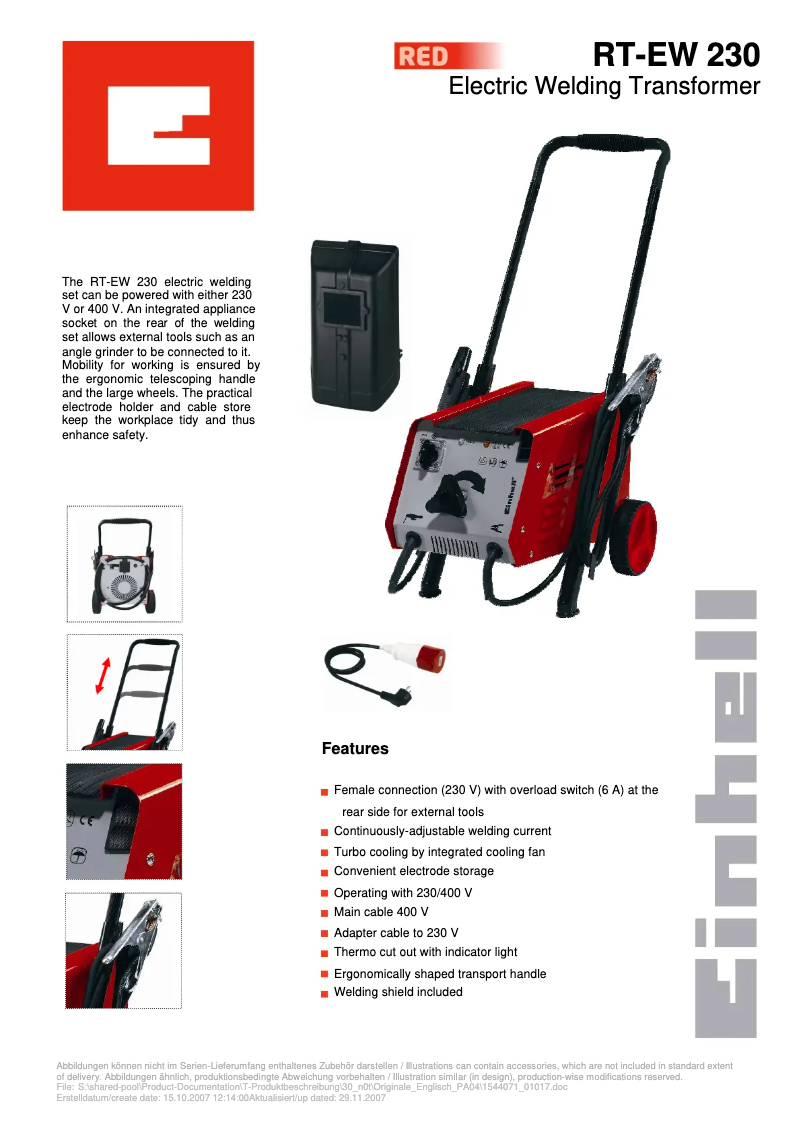 Image de la première page du manuel de l'appareil RT-EW 230