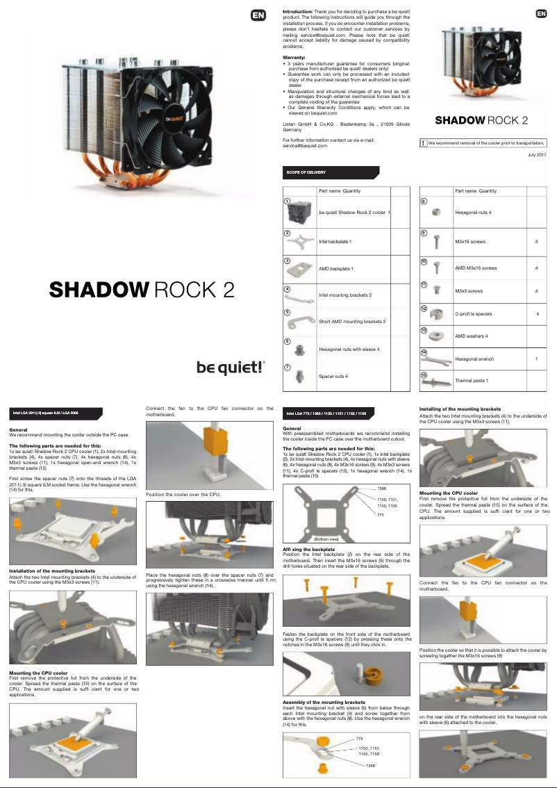 Image de la première page du manuel de l'appareil Shadow Rock 2