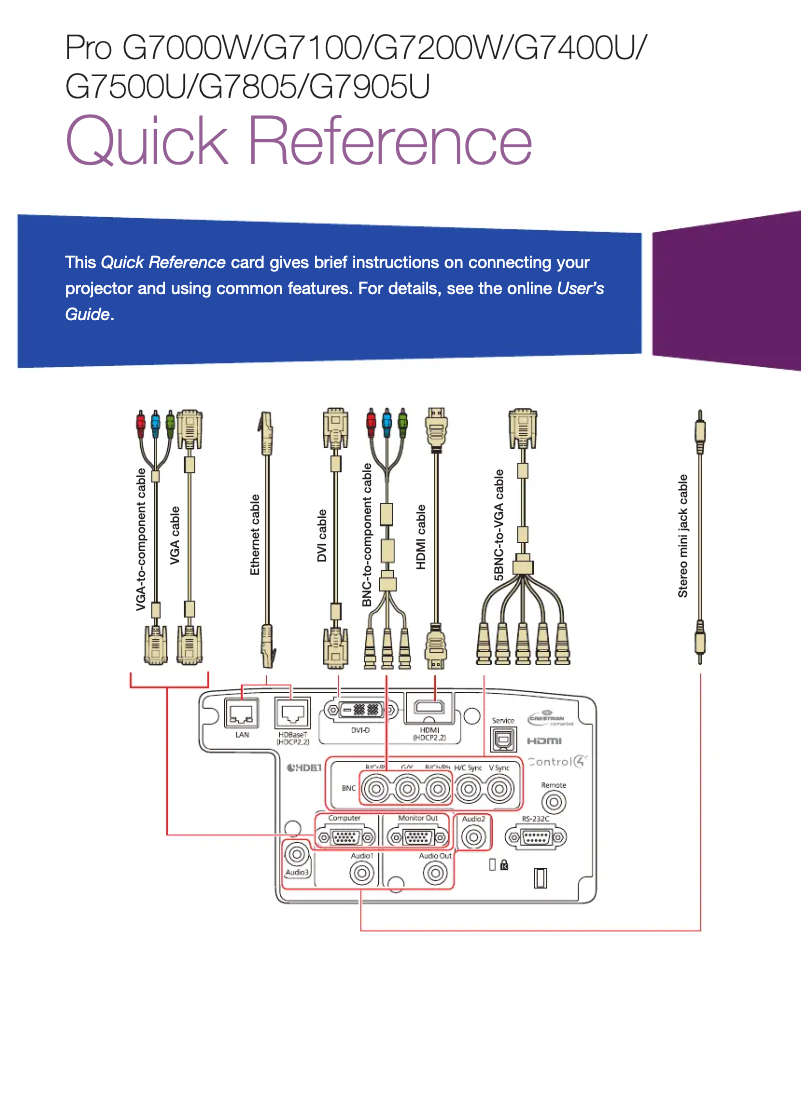 Página 1 del manual Manual de usuario Epson Epson Pro G7500U