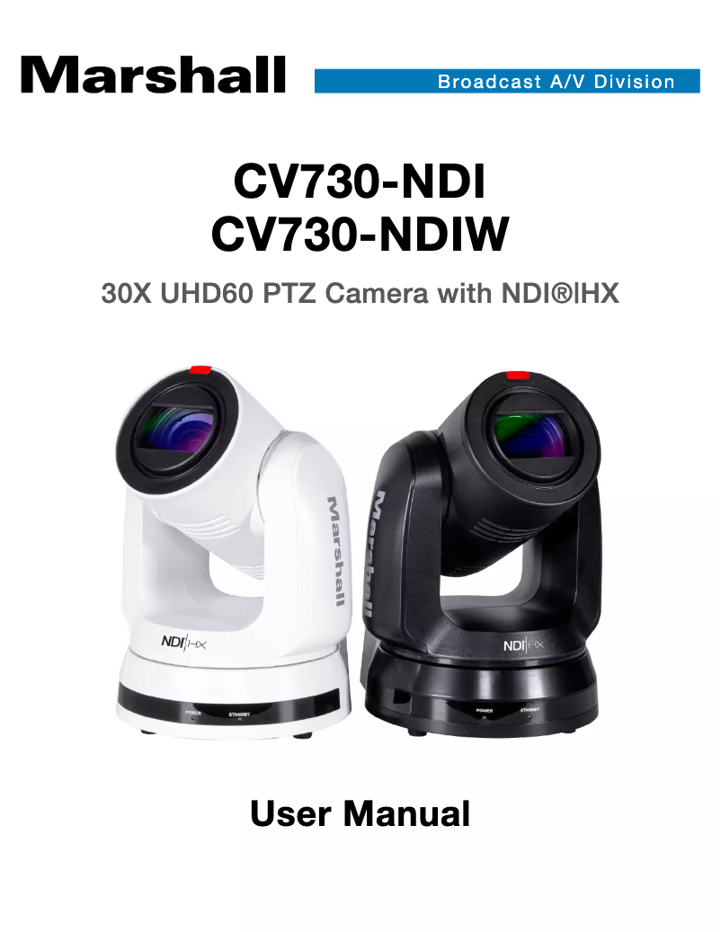 Image de la première page du manuel de l'appareil CV730-NDI