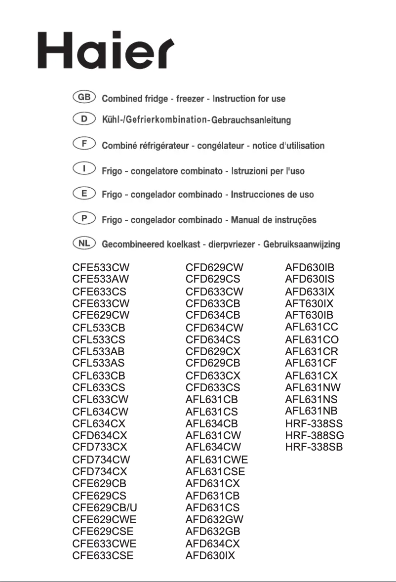 Image de la première page du manuel de l'appareil CFE629CB-U