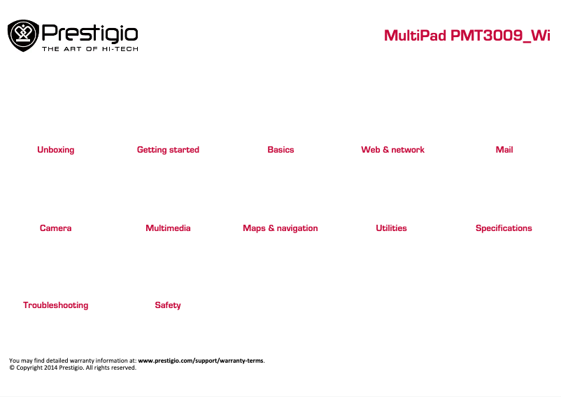 Page n°1 - Manuel utilisateur Prestigio MultiPad Wize 3009