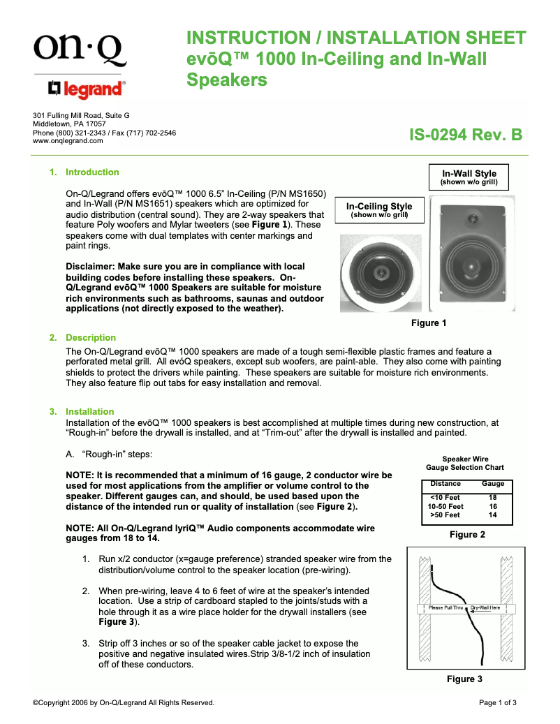 Page 1 de la notice Manuel utilisateur Legrand 364765-02