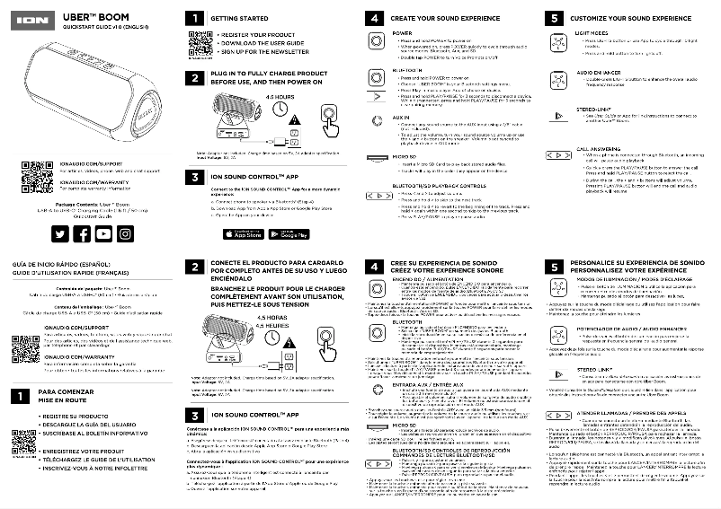 Image de la première page du manuel de l'appareil Uber Boom